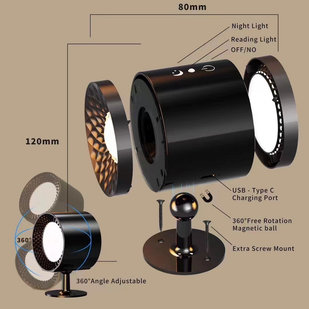 DualGlow Magnetic Night Light: Sleek, Eye-Friendly Illumination